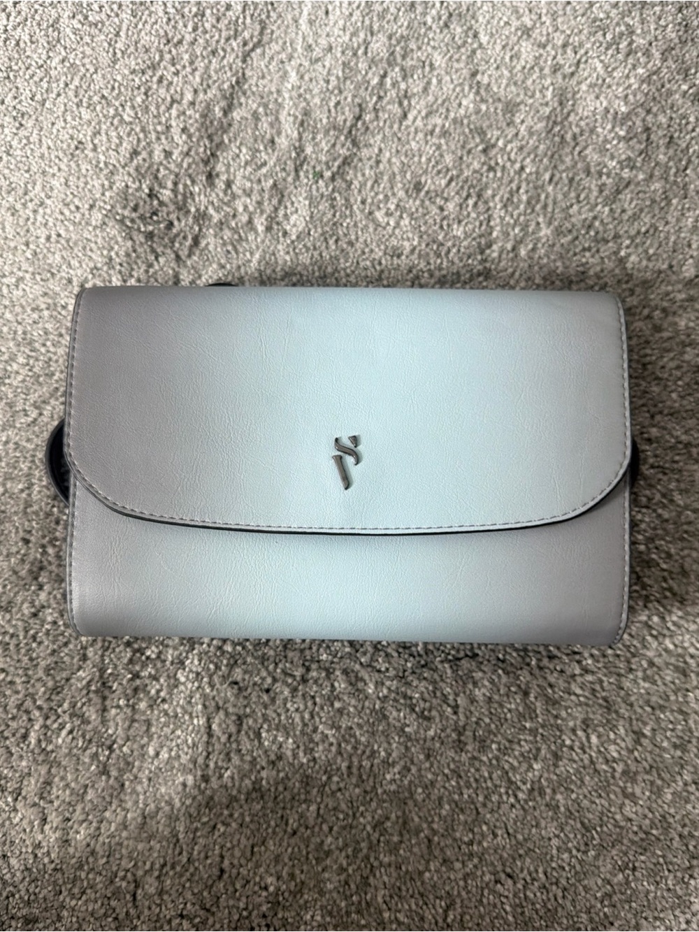 Simply Vera By Vera Wang Grey Crossbody Bag handbag purse leather